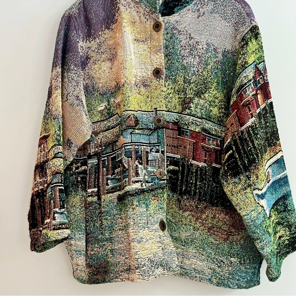 VTG Sugar Street Weavers Jacket Adult One Size AOP Tapestry 90’s Nicky Boehme - Picture 2 of 16